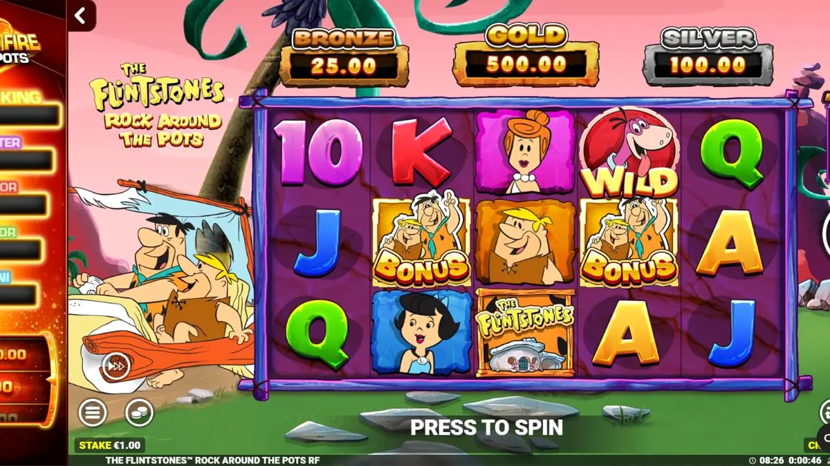 The Flintstones: Rock Around The Pots slot machine interface